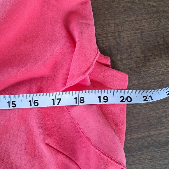 Vince Camuto Pink Scuba Crepe Notch-neck Ruffle Sleeve Shift Dress Size 16 - Picture 7 of 7